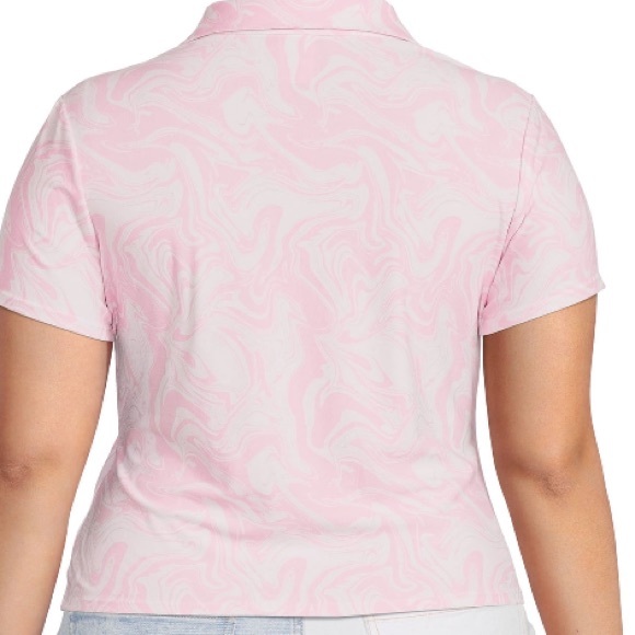 Pink Marble Button Top - Picture 3 of 3